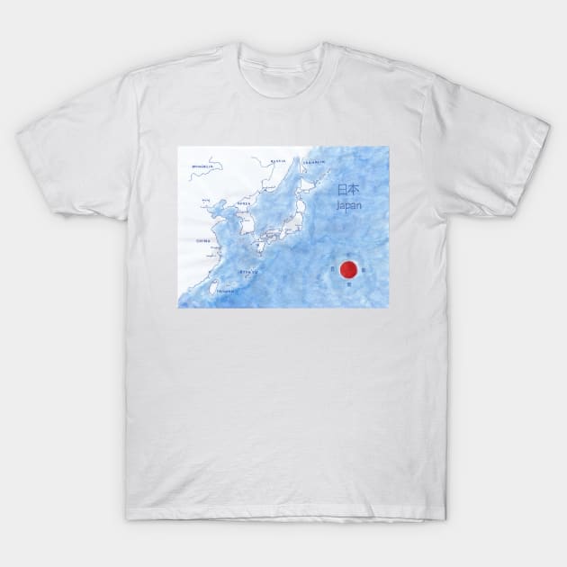 日本 Japan T-Shirt by PendersleighAndSonsCartography